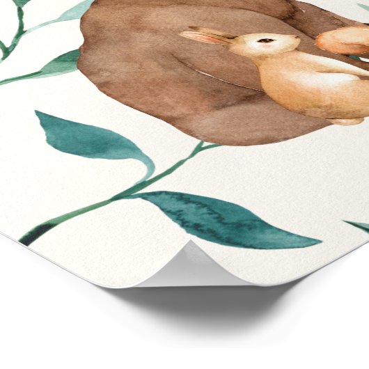 Waldtierfreunde Geburtsstaates Poster (Ecke)