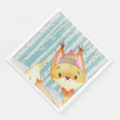 Waldtierfreunde im Winter Forest Fox Serviette (Ecke)