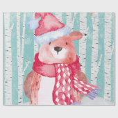 Waldtierfreunde im Winterwald - Bär Geschenkpapier (Flach)