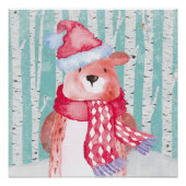 Waldtierfreunde im Winterwald - Bär Poster (Vorderseite)