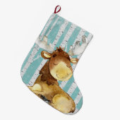 Waldtierfreunde im Winterwald - Hirsch Großer Weihnachtsstrumpf (Vorderansicht (hängend))