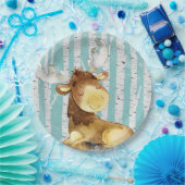 Waldtierfreunde im Winterwald - Hirsch Pappteller (Party)