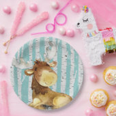 Waldtierfreunde im Winterwald - Hirsch Pappteller (Party)