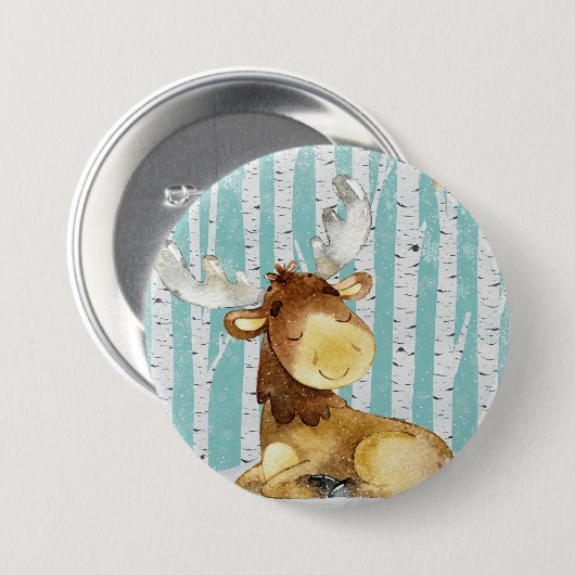 Waldtierfreunde in den Winter-Waldrotwild Button (Vorne & Hinten)