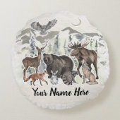 Waldtierfreunde Personalisiert Rundes Kissen (Rückseite)