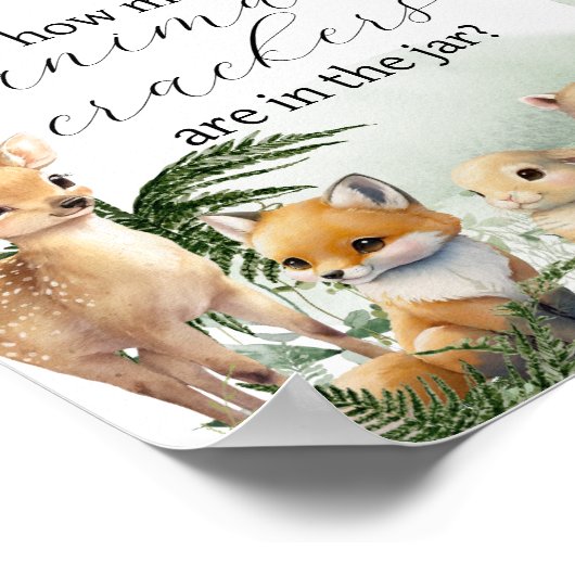 Waldtiergarten Grüne Kinderduschenspiel Poster (Ecke)