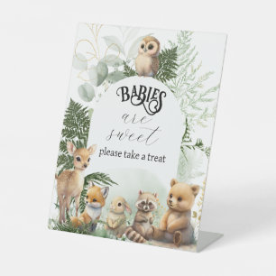 Waldtiergrün, süße Leckerei Kinderdusche Sockelschild