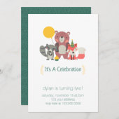 Waldtierische Party Einladung (Vorne/Hinten)