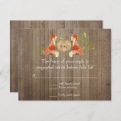 Waldtierkreaturen, Fox n Vines Hochzeiten RSVP Karte (Vorne/Hinten)