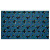 Waldtierleder Krustenmuster Schwarzer Vogel auf bl Stoff (Fat Quarter (45,7 x 55,9 cm))