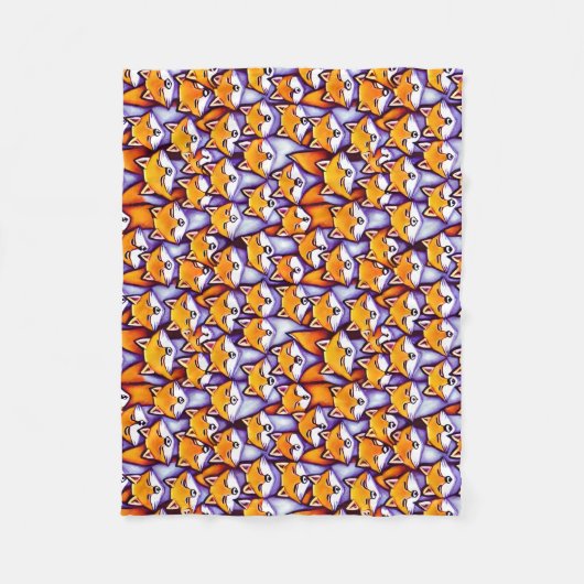 Waldtiermuster aus Rotfuchs-Cartoon niedlich Fleecedecke (Vorderseite)