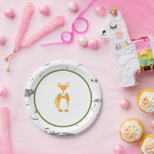 Waldtierpapierplattenfox-PapierTeller Pappteller (Party)