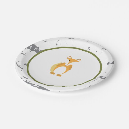 Waldtierpapierplattenfox-PapierTeller Pappteller (Schrägansicht)