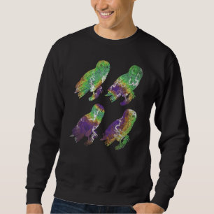 Waldtierschwärme Vögel farbenfrohe Owl Sweatshirt