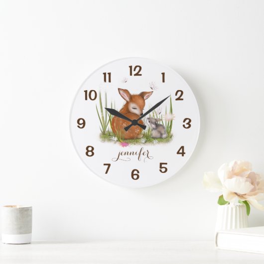 Waldtiertier Hirschblütenschmetterlingswache Große Wanduhr (Zuhause)