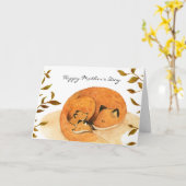 Waldtierwälder Foxmütter Tag Karte (Gelbe Blume)