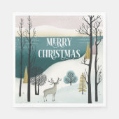 Waldurlaub | Snowy Christmas Forest Party Serviette (Vorderseite)