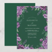 Waldveilchen-Blumenhochzeit Einladung (Vorne/Hinten)