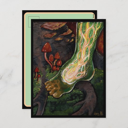 Waldverbindung~Wurzeln Feiertagspostkarte (Vorne/Hinten)