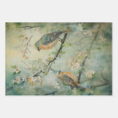 Waldvögel der Fegefäre Land Frühlingswald Nr. 2 Geschenkpapier Set (Vorderseite)