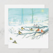 Waldvögel im Winter Feiertagskarte (Vorne/Hinten)