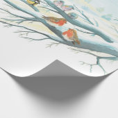 Waldvögel im Winter Geschenkpapier (Ecke)