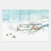 Waldvögel im Winter Geschenkpapier Set (Vorderseite 2)