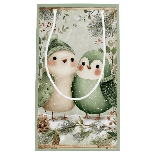 Waldvögel im Winter Kleine Geschenktüte (Vorderseite)