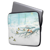 Waldvögel im Winter Laptopschutzhülle (Vorderseite Links)