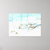 Waldvögel im Winter Leinwanddruck (Vorderseite)