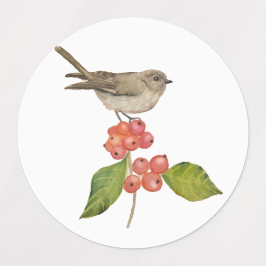 Waldvögel in Aquarellen Etiketten (Design 2)