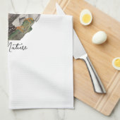 Waldvögel in Aquarellen Geschirrtuch (Viertel Falte)