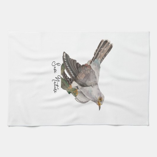 Waldvögel in Aquarellen Geschirrtuch (Horizontal)