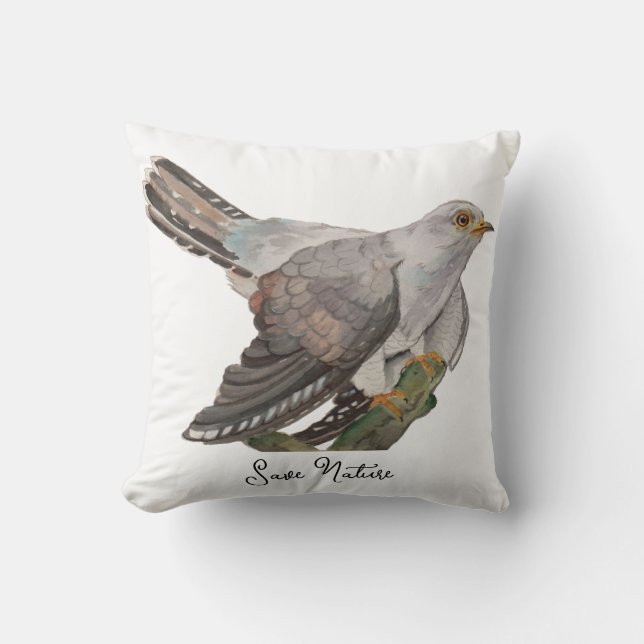 Waldvögel in Aquarellen Kissen (Vorderseite)