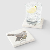 Waldvögel in Aquarellen Steinuntersetzer (Seitenansicht)