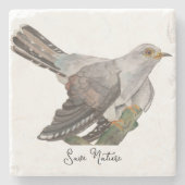 Waldvögel in Aquarellen Steinuntersetzer (Vorderseite)