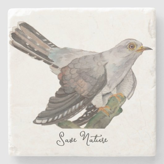 Waldvögel in Aquarellen Steinuntersetzer (Vorderseite)