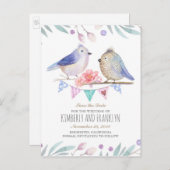 Waldvögel Save the Date Ankündigungspostkarte (Vorne/Hinten)