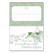 Waldvögel und Blattgrün Tischnummer (Vorderseite)