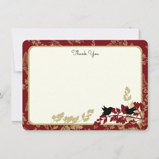 Waldvögel und Foliage Flat Card Vielen Dank Dankeskarte (Vorderseite)