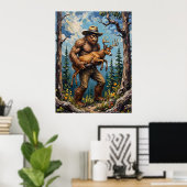 Waldwächter: Bigfoot and the Deer Poster (Heimbüro)