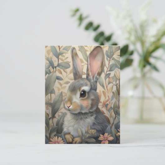 Waldwächter - Das graue Kaninchen Postkarte (Stehend Vorderseite)