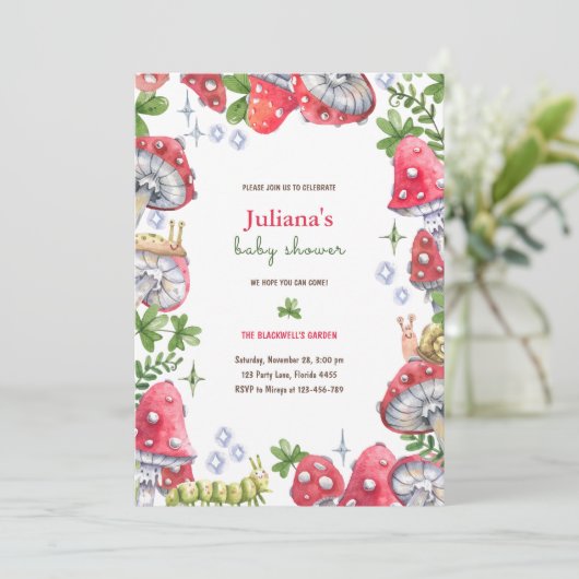 Waldwald Aquarelltuch-Kinderdusche Einladung (Stehend Vorderseite)