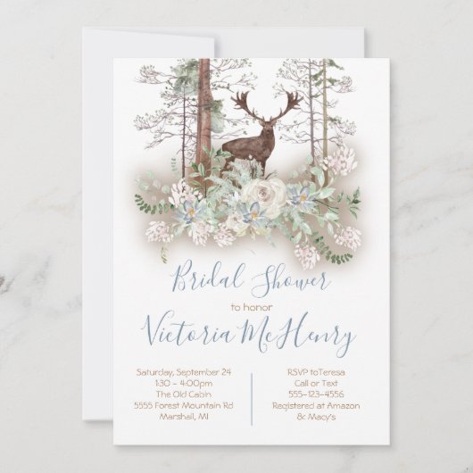 Waldwald Brautparty Einladung (Vorderseite)