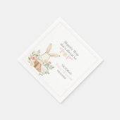 Waldwald Bunny Rabbit Pink Floral Napkins Serviette (Ecke)