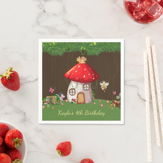 Waldwald, Fee zum Geburtstag Serviette (Beispiel)