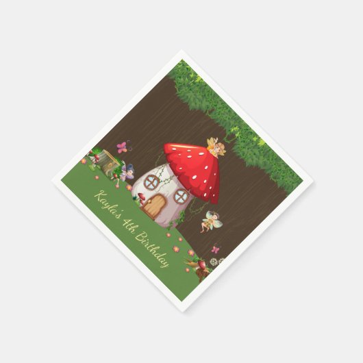 Waldwald, Fee zum Geburtstag Serviette (Ecke)