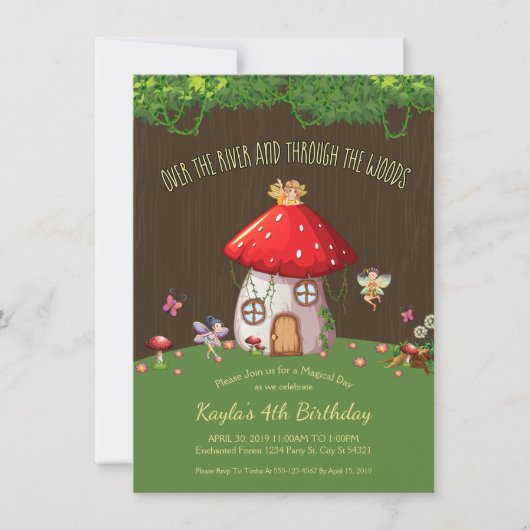 Waldwald, feenhafte Einladungen (Vorderseite)