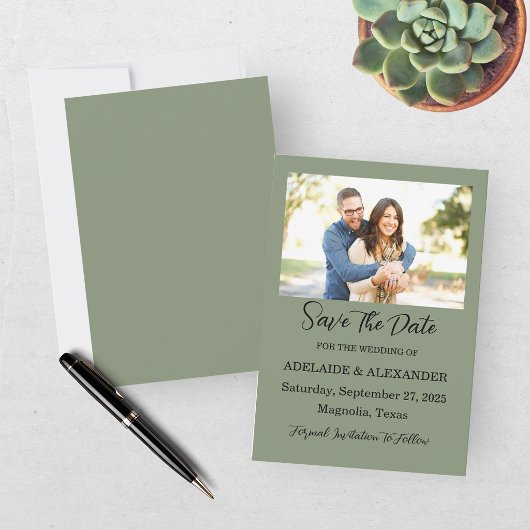 Waldwald Foto Hochzeit Grün Save The Date