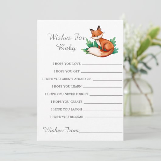 Waldwald-Fox wünscht sich eine Babykarte (Stehend Vorderseite)